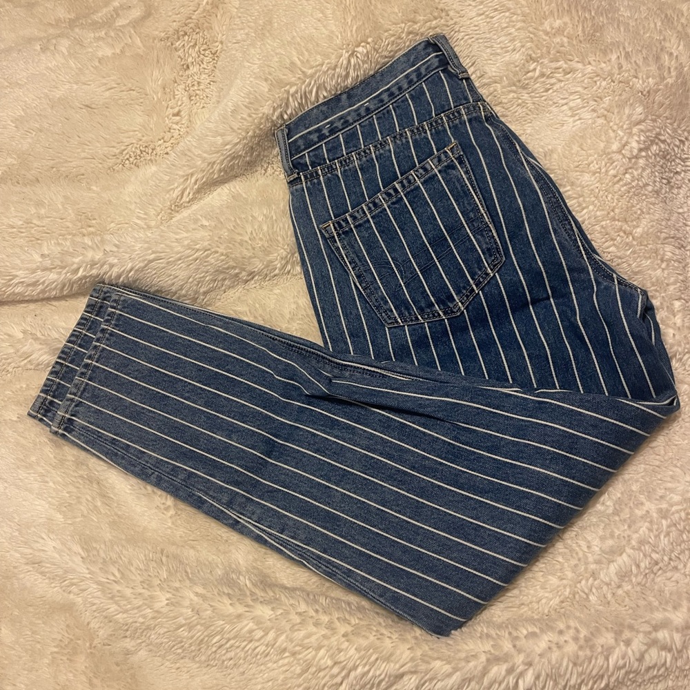 American Eagle Striped Mom Jean
